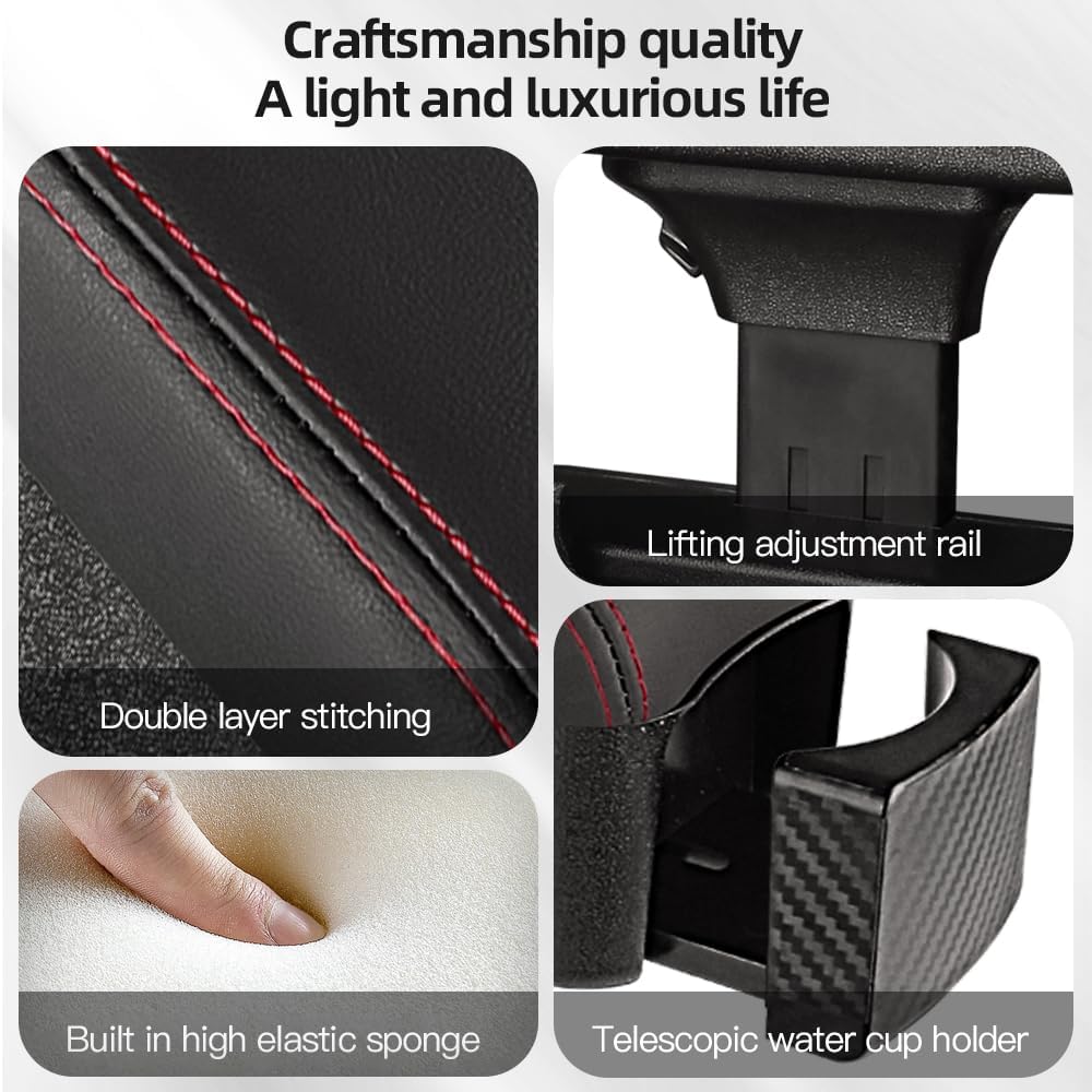 JEYODA Car Armrest Box with Cup Holder Car Central Liftable Armres Storage Organizer Box Arm Rest,Car Seat Gap Filler Organizer (Brwon)