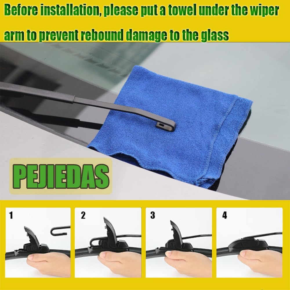 OEM Quality Front Wiper Blades, Replacement for 2007-2017 Jeep Wrangler/2018 Wrangler JK, OE Original Style (15 Inch + 15 Inch Front Wiper Blades)