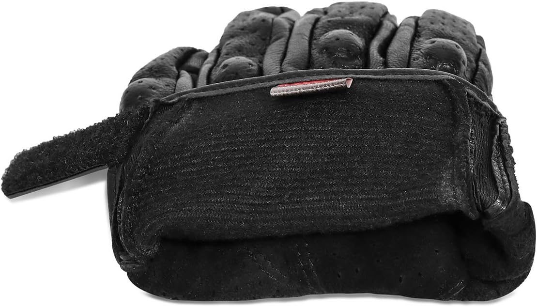 Superbike Full Finger Goat Skin Leather Touch Screen Motorcycle Gloves for Men S,M,L,XL,XXL (Perforated, M)