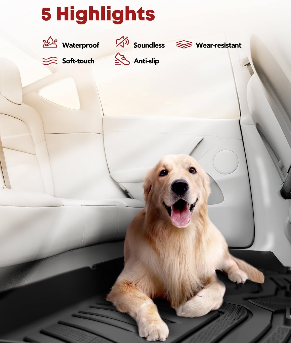 YHTAUTO Floor Mats Fit 2016-2020 Toyota Tacoma Access Cab, TPE All Weather Car Mats Waterproof Anti-Slip Odorless Floor Liner, Interior Car Accessories Front & 2nd Row Liner