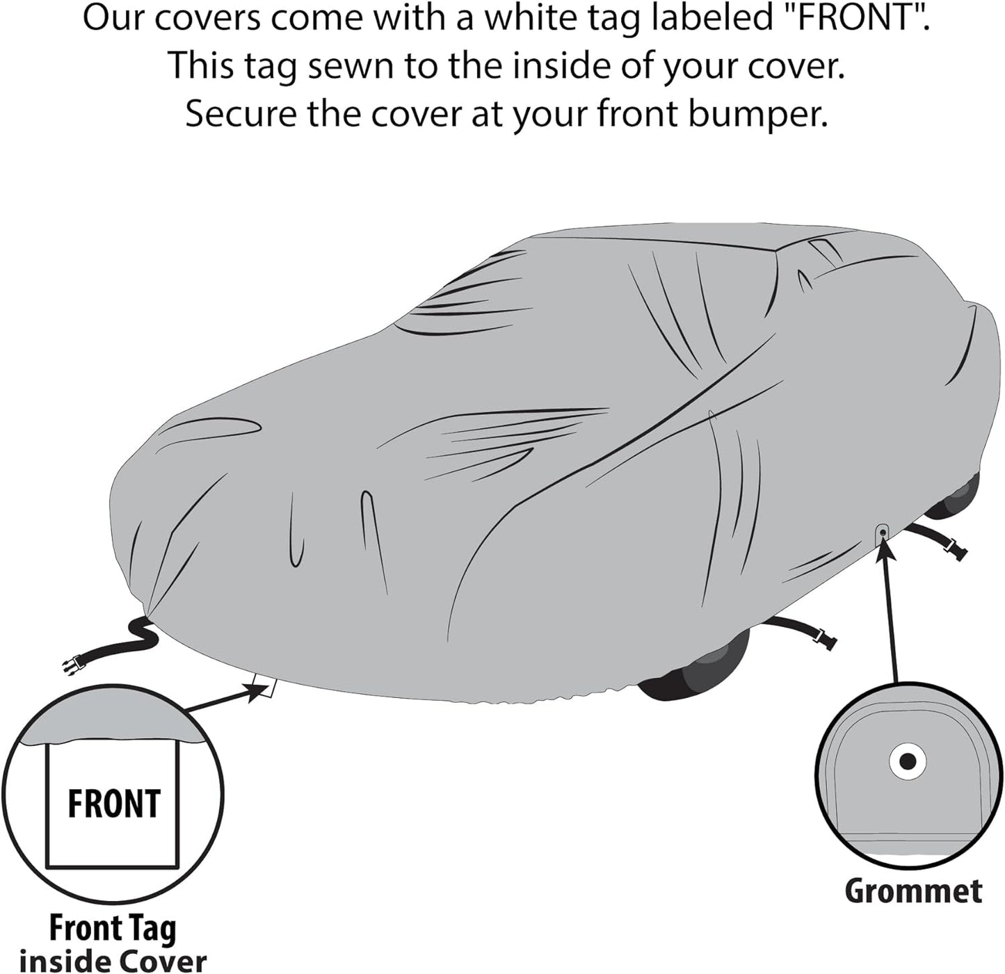 5 Layer Car Cover for Cadillac XTS 2013 2014 2015 2016-2019 Sedan 4-Door Semi Custom Fit Full Coverage Heavy Duty All Weather Protection Breathable Dust Wind Shield