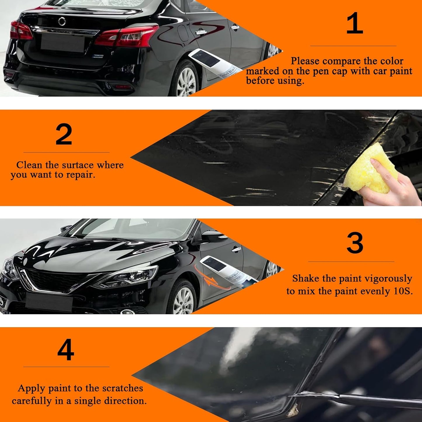 QAK Glacier White Touch Up Paint for Nissan, Car Paint Pen Scratch Repair Two-In-One Touch Up Paint, Premium Car Scratch Remover for Deep Scratches