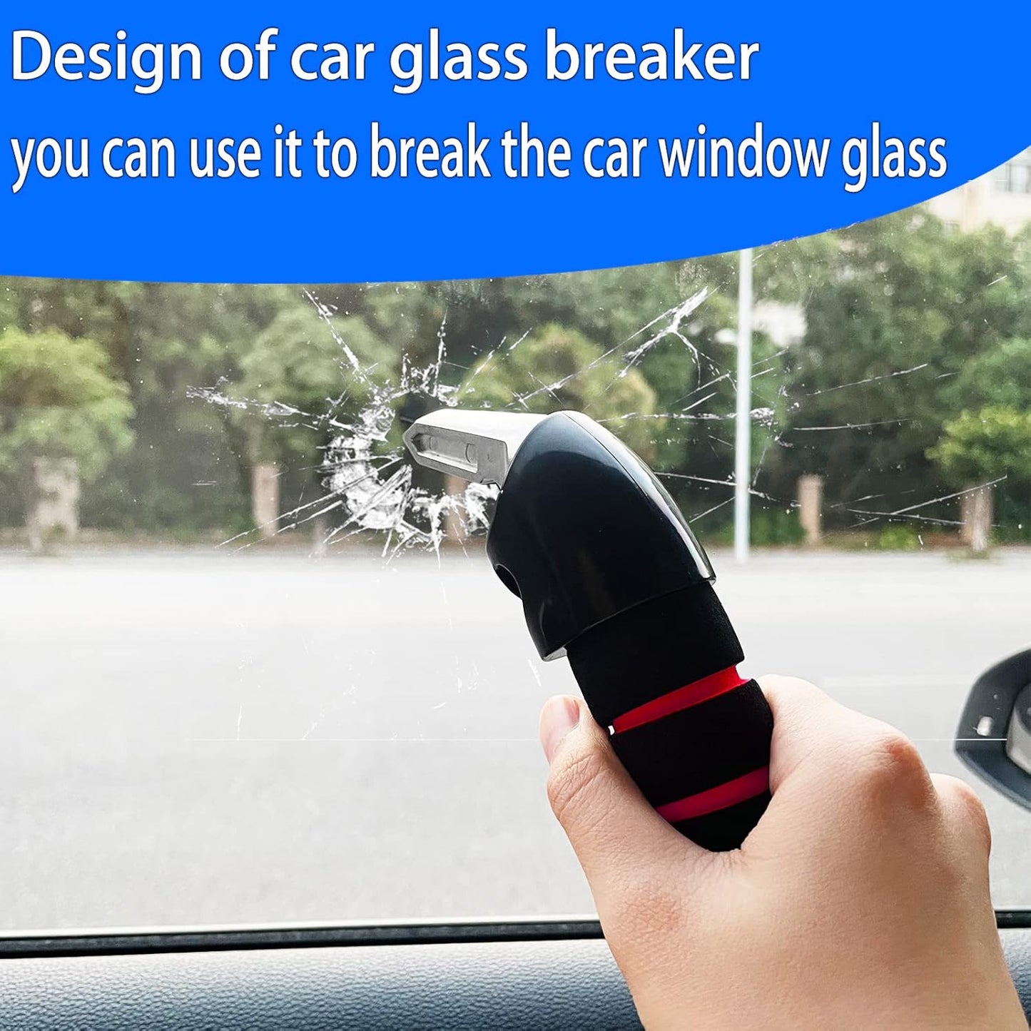 2Pack Car Door Handle for Elderly Car Handle Assist Support Multifunction Handle for Elderly and Handicapped (Red)