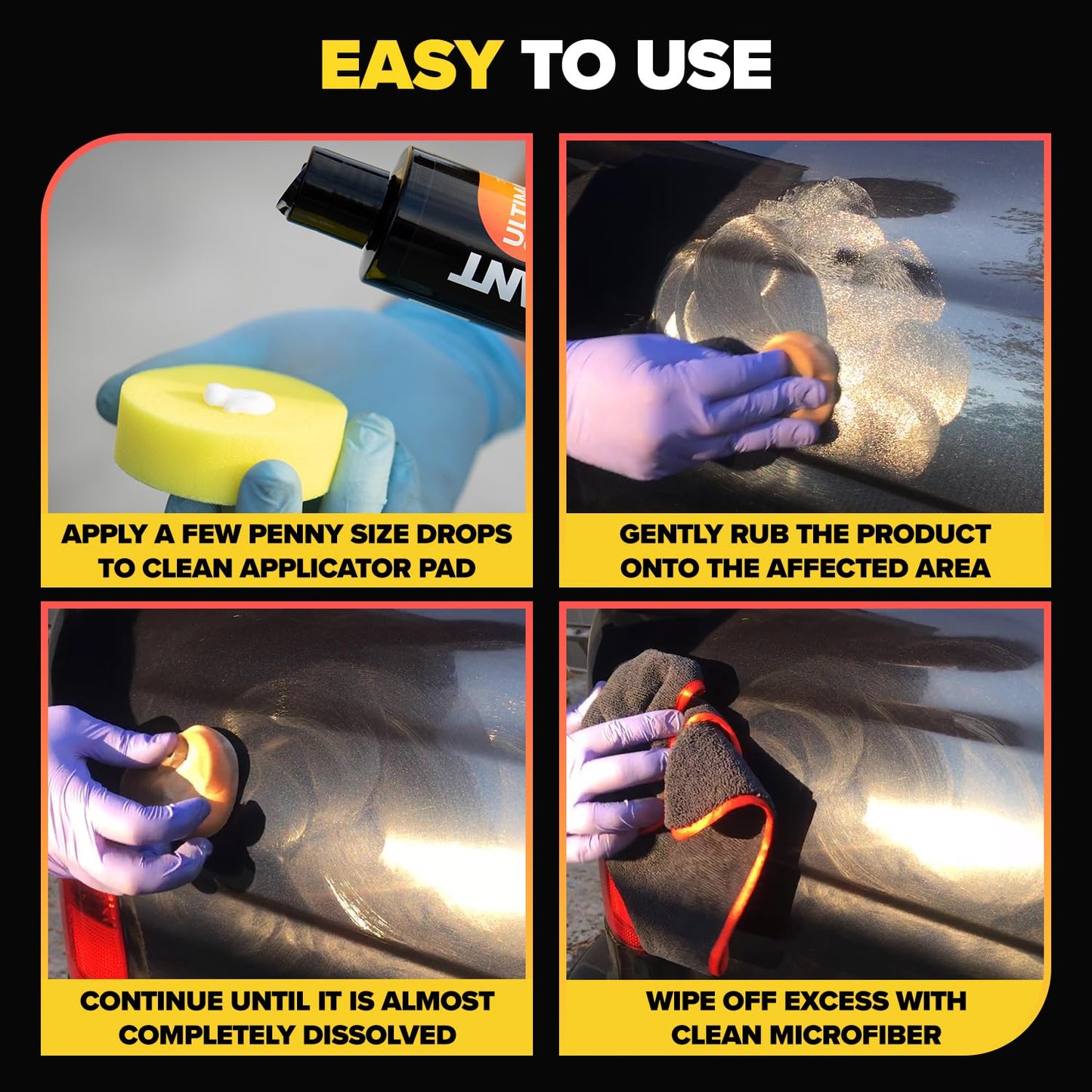 Carfidant Scratch and Swirl Remover - Car Scratch Remover for Vehicles Paint - Polishing Compound for Cars with Pad and Towel - Cutting and Buffing Compound for Paint Restorer