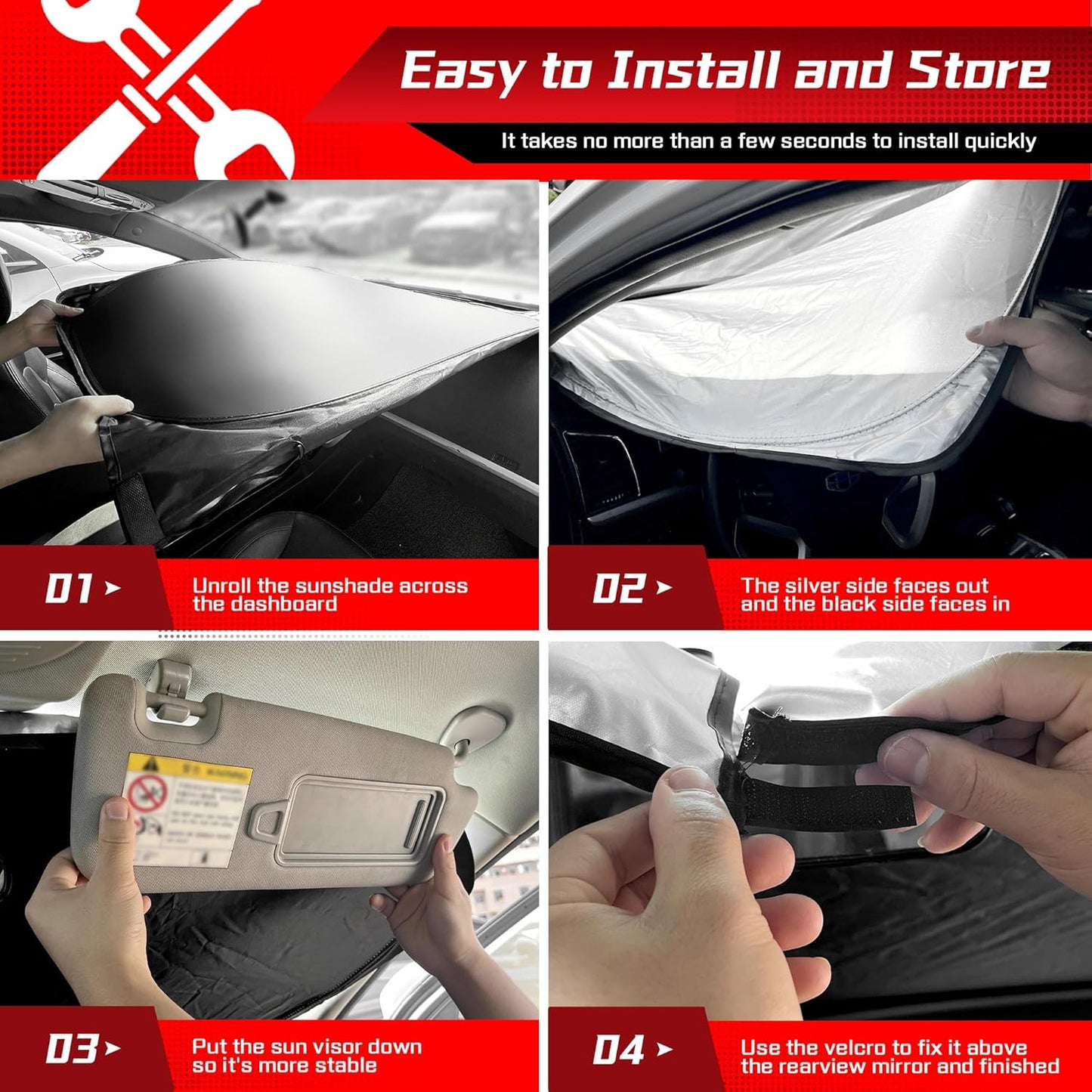 ARISMOTOR Windshield Sun Shade for Toyota Venza 2021-2024, Custom Fit Foldable Front Window Sunshade Sun Visor Protector, Block UV Rays Keep Your Car Cooler