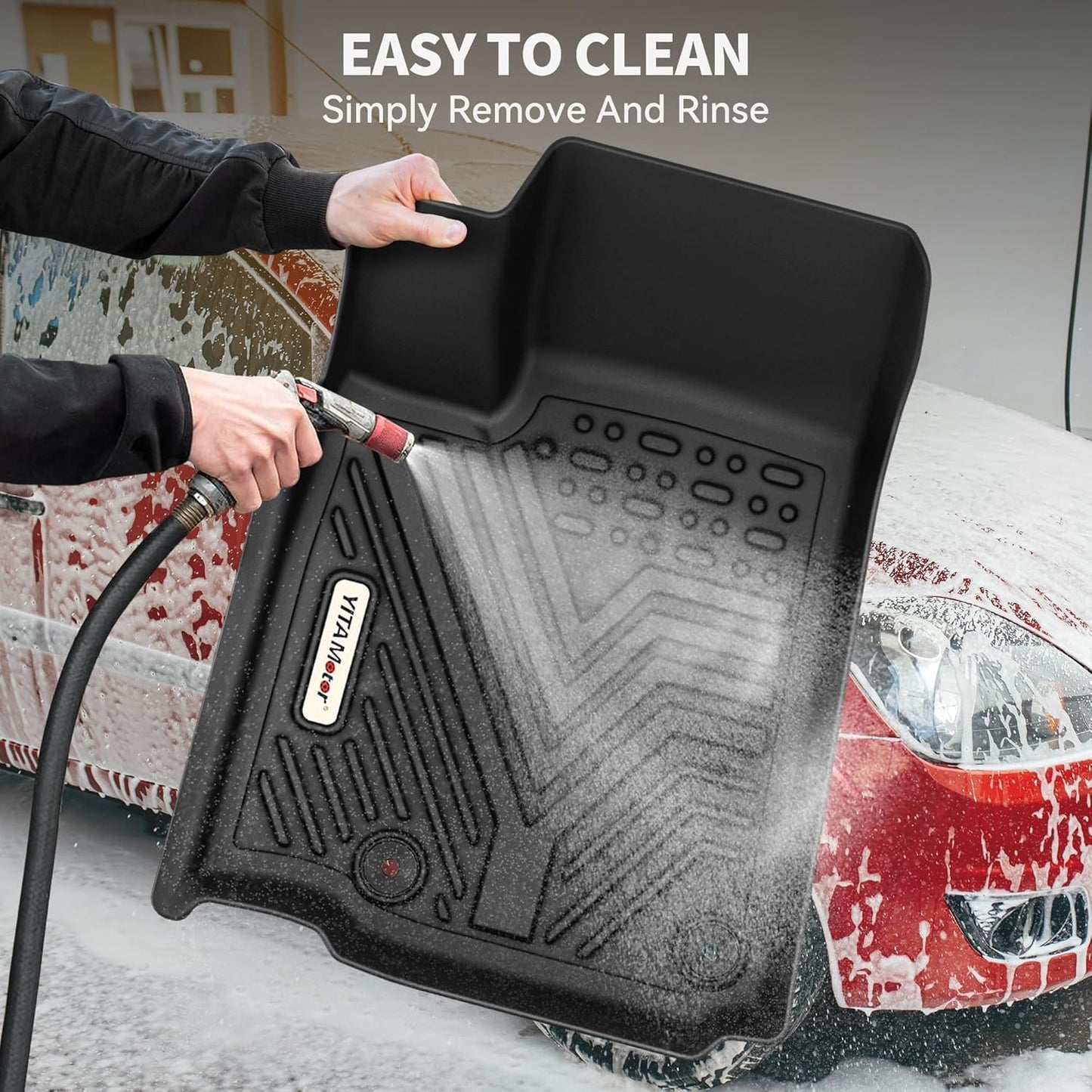 YITAMOTOR Floor Mats and Cargo Mats for 2022 2023 2024 2025 Jeep Grand Cherokee (Include 4xe NOT for L or WK), TPE All Weather 1st & 2nd Rows and Trunk Full Set Floor Liners, Black