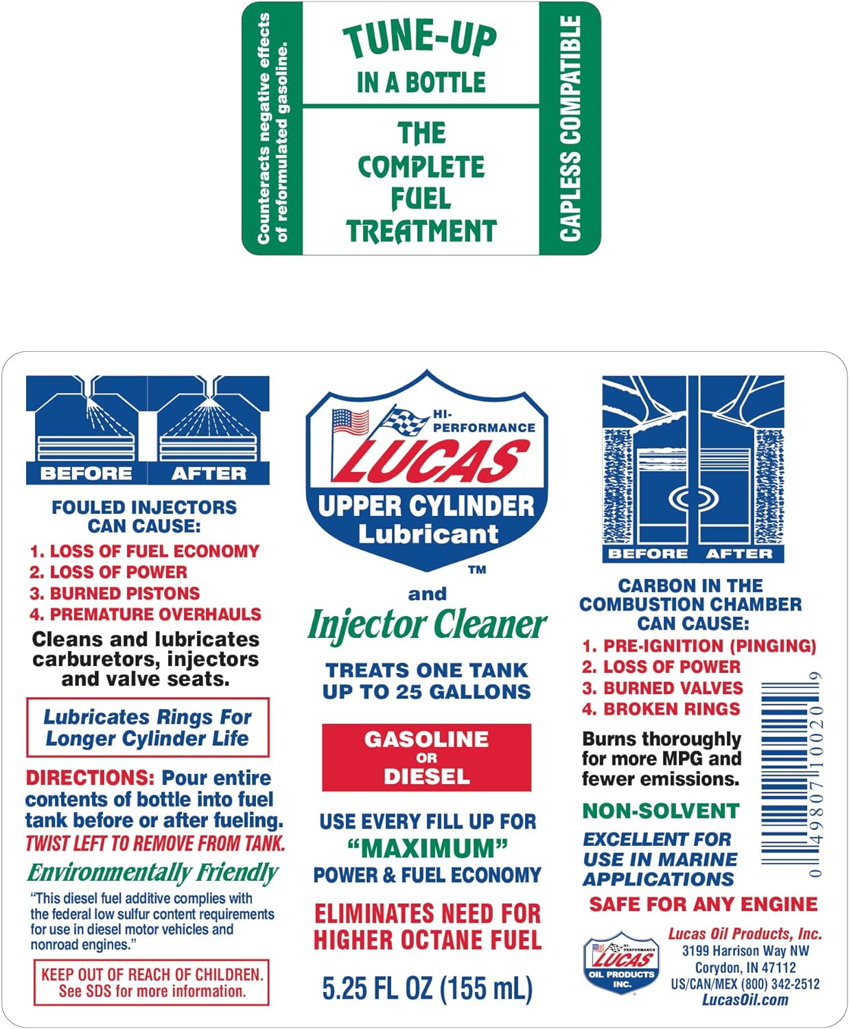 Lucas Oil LUC10020 Fuel Treatment - 5.25 Oz, multi-colored