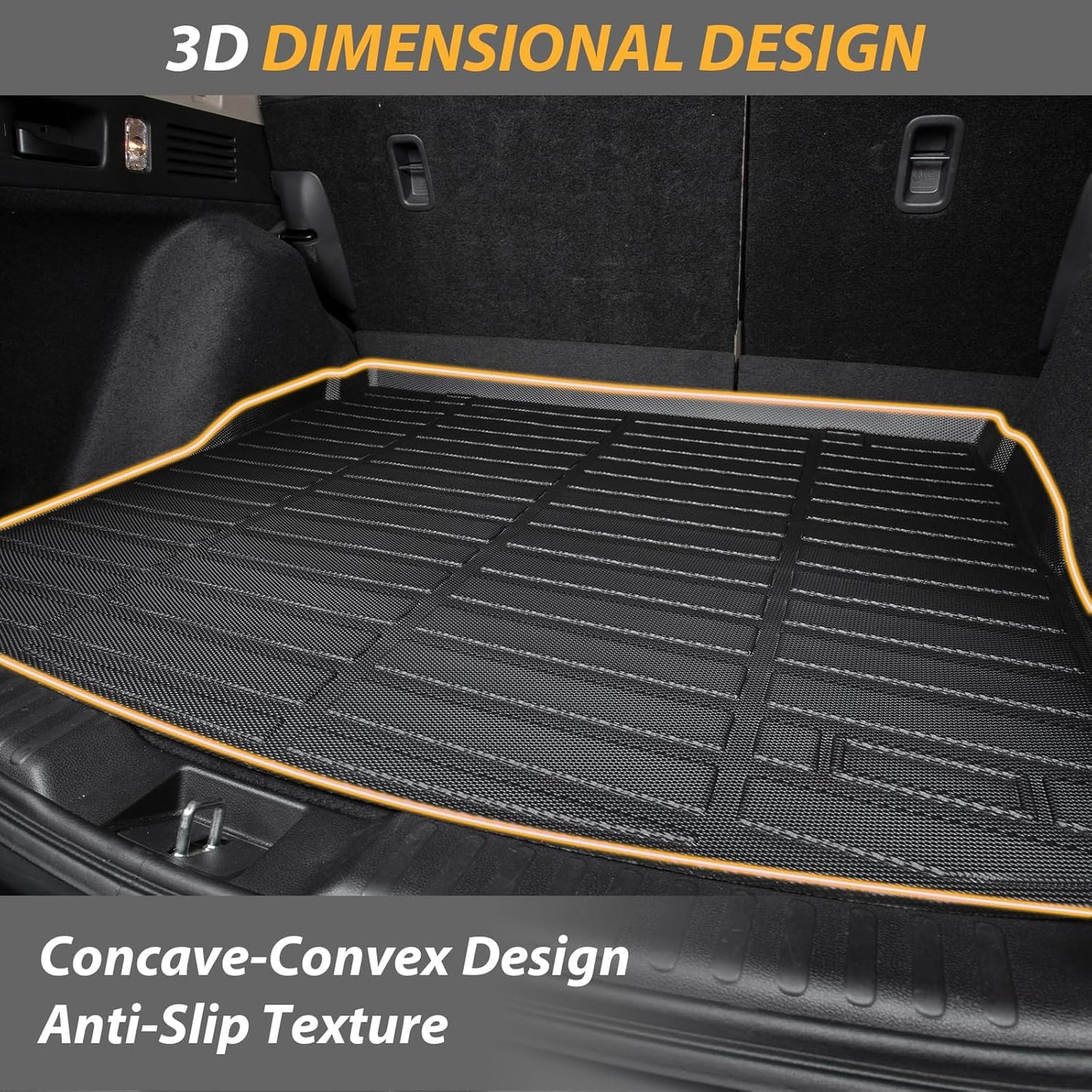 AIPOIL® Floor Mats & Cargo Liner Set for 2016-2018 Acura RDX All Weather Protection TPE Anti-Slip Automotive Full Set Custom Car Mats Accessories - Black
