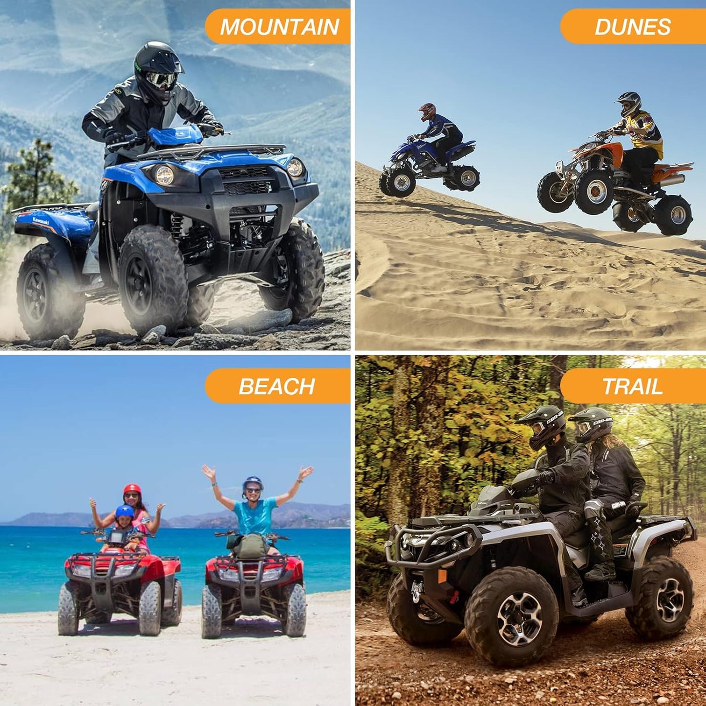 NEVERLAND ATV Cover - Waterproof Heavy Duty 4 Wheeler Quad Cover - All Season Weather Proof Outdoor UV Protection for Polaris Yamaha Suzuki Honda (Black XXXLarge)