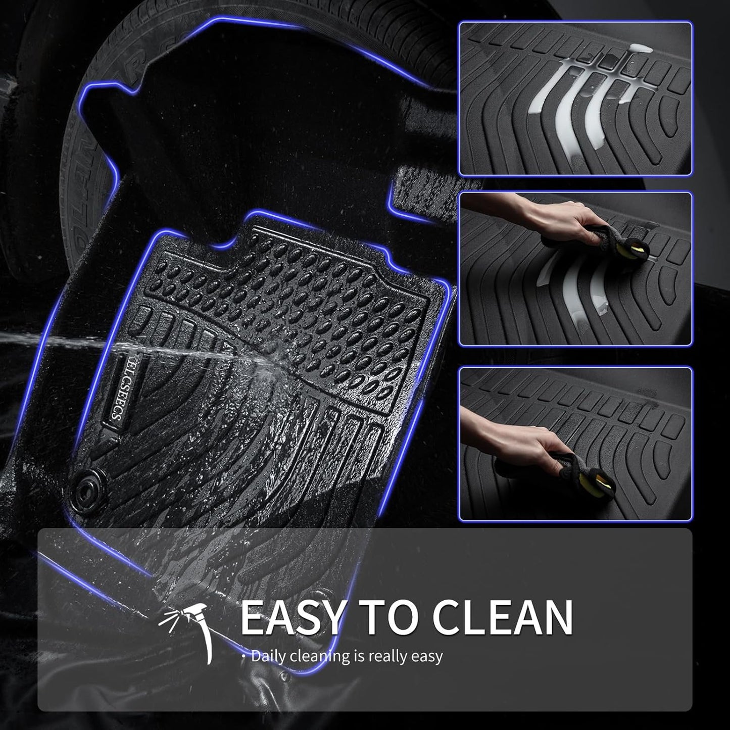 KELCSEECS® Floor Mats & Cargo Liner Custom for Acura TLX 2025 2024 2023 2022 2021,All Weather Protection TPE Floor Liners Front& Rear Row Full Set Acura TLX Accessories Black