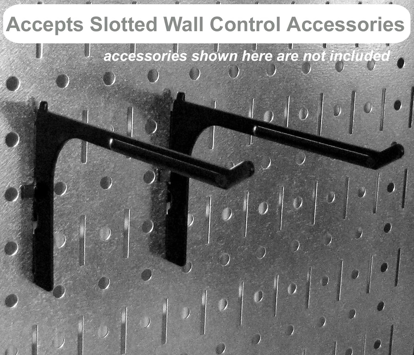 Wall Control 30-WGL-200GVB Galvanized Steel Pegboard Tool Organizer, Galv/Black