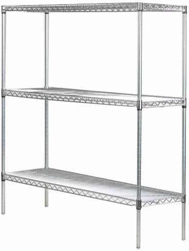 Omega Stainless Steel Shelves, 24" Deep x 72" Wide x 34" High 3 Tier Heavy Duty Wire Shelving Unit for Kitchen Garage Office Restaurant Warehouse 800-lb Per Shelf Weight Capacity