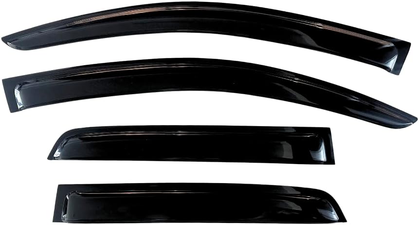 KPY Window Visor Compatible with Chevrolet Colorado Crew Cab 2015-2022, GMC Canyon Crew Cab 2015-2022, Rain Guard Side Vent Deflectors Tape-On Style, 2015 2016 2017 2018 2019 2020 2021 2022