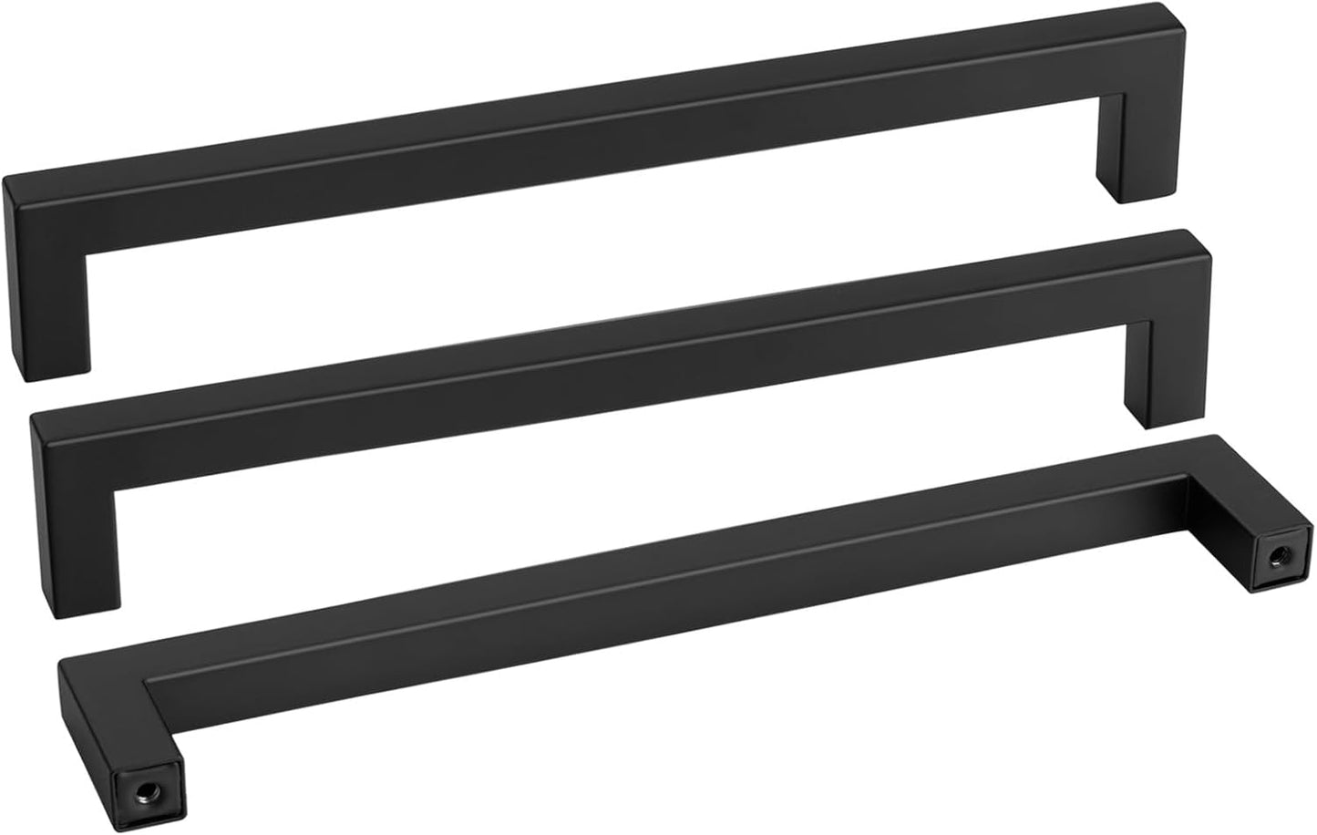 goldenwarm 35 Pack Black Square Bar Cabinet Pull Drawer Handle Stainless Steel Modern Hardware for Kitchen and Bathroom Cabinets Cupboard,Center to Center 11-1/3in(288mm)