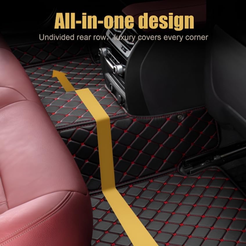 Add Personal Touch to Your Vehicle with IMEISH Customizable Logo Text Car Mats for 99% of vehiclesPads Protection Non-Slip Leather Floor Liners (Green)