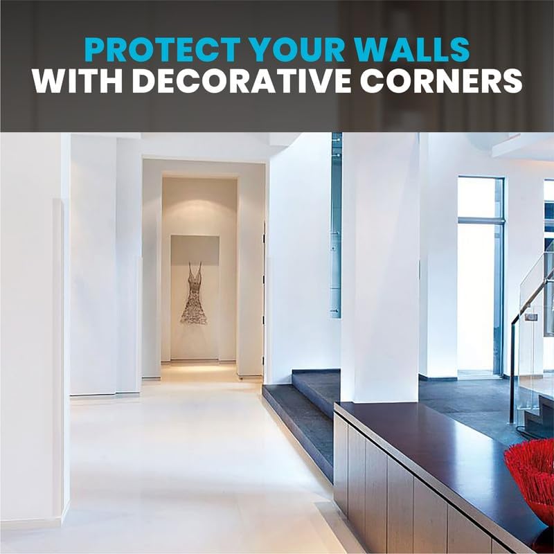 Proflex Wall Corner Protector - Pack of 6 Self Adhesive Corner Guards for Walls Edge Protection - 1 inch x 36 inch, Clear – Easy to Apply – No Tools Needed