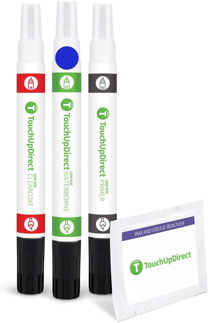 TouchUpDirect 8W7 Blue Crush/Dark Blue Metallic for Toyota Exact Match Touch Up Paint Combo - Preferred Package