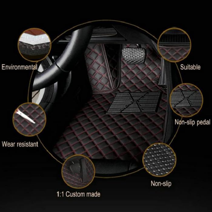 Customized Personalized car Floor mats, All-Weather Luxury car Floor mats, Waterproof and Anti Slip Leather car Floor mat Lining, 95% Customized car, Truck, and SUV Floor mats (Yellow)