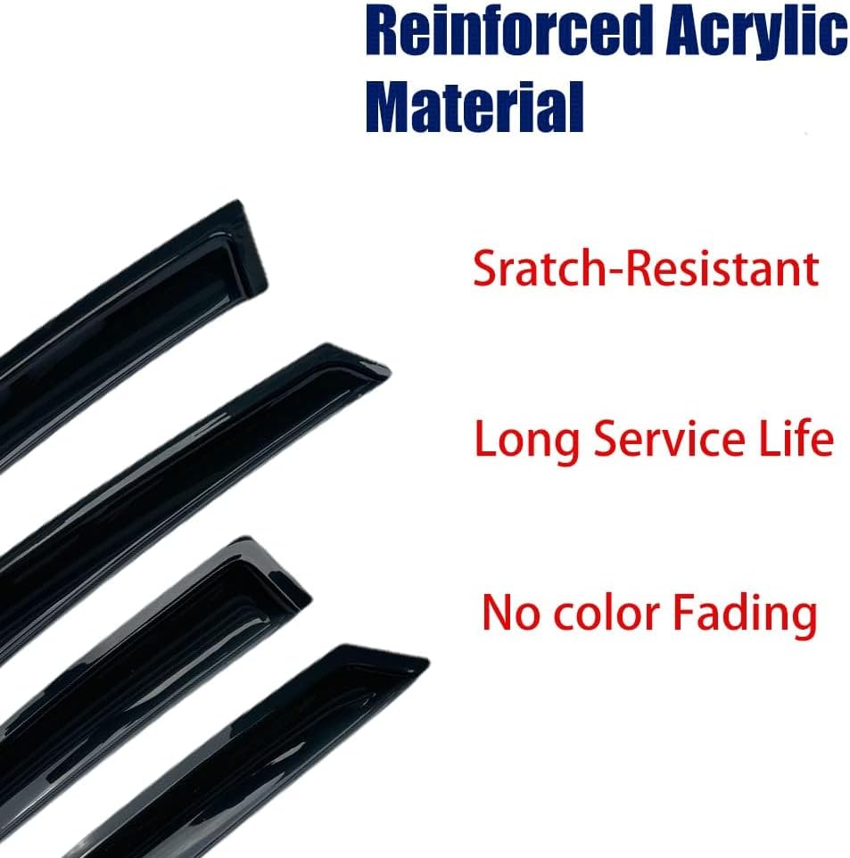 Side Window Wind Deflector fit for 2002-2006 Nissan Altima Sedan,4pcs Outside Mount Style Nice Sun Rain Guards Set,Dark Somke Nice Window Visors 94722