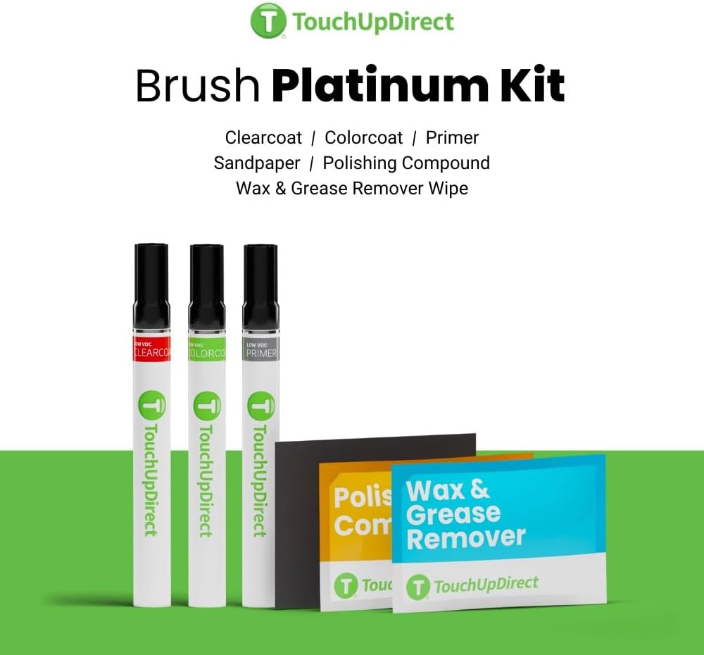 TouchUpDirect 056 White/Natural White Compatible with Toyota Exact Match Touch Up Paint Brush - Platinum Kit