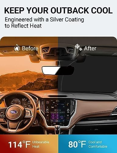 Proadsy for Subaru Outback 2020-2025 Windshield Sun Shade 4-Layer Foldable Front Sunshade Protector Sun Visor Blocks UV Rays Keep Car Cooler