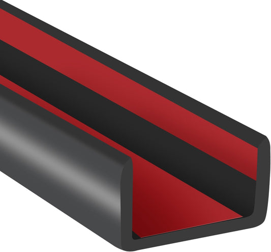 Rubber Edge Trim, Flexible Self-Adhesive U Shaped Peel and Stick Edge Banding, 1-3/4"(44.5mm) U Channel Edge Protector, Edge Guards for Woods, Furniture, 20Ft, Black Color