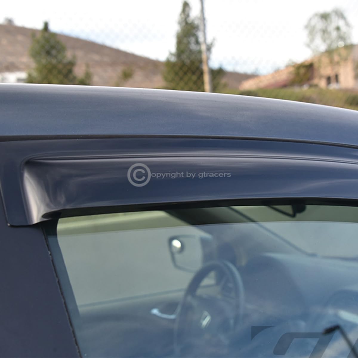 4pcs Front Rear Window Deflector Sun/Rain/Wind Guards Smoke Window Visors 07-13 Compatible with Chevy Silverado/GMC Sierra 1500/2500 HD/3500 HD Extended Cab