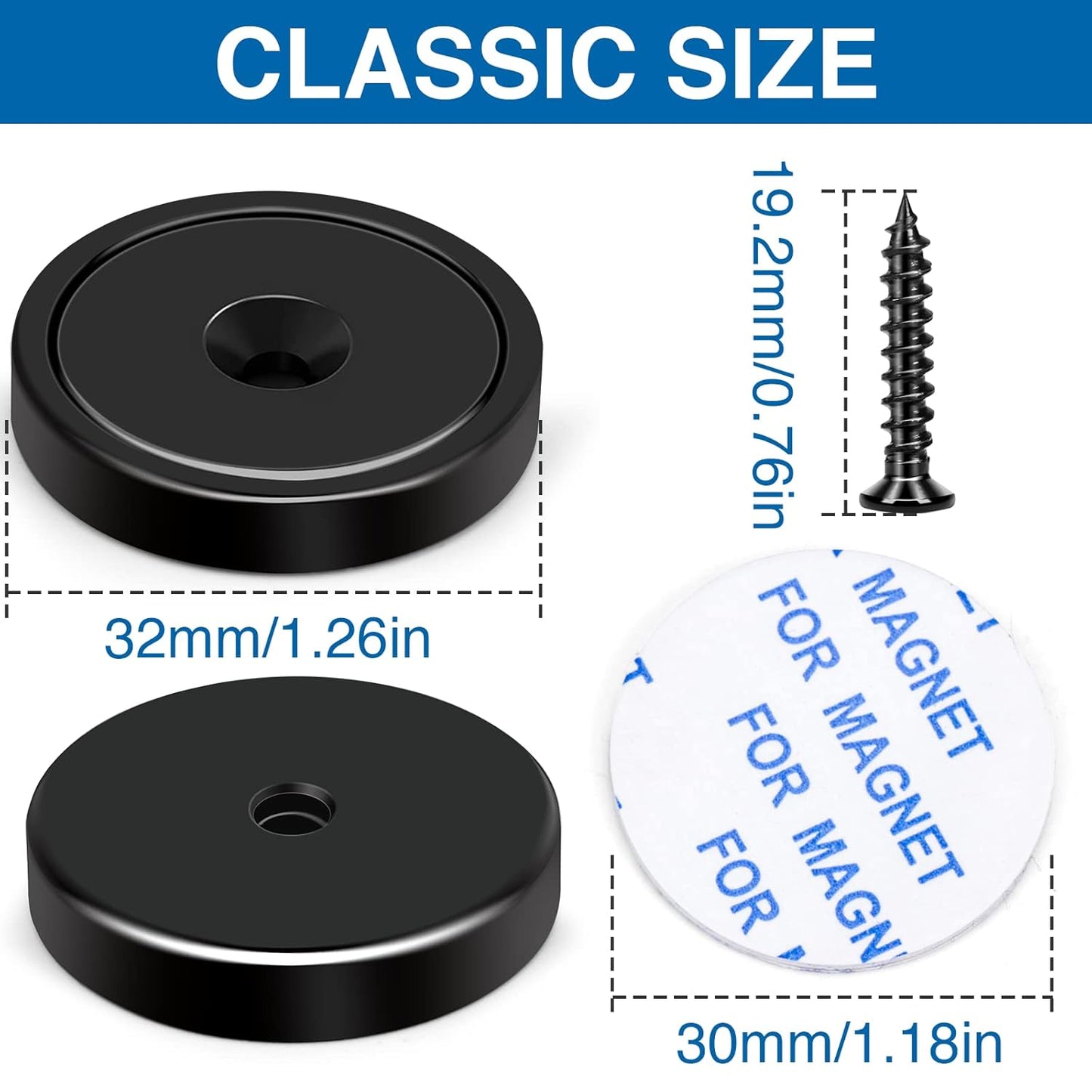 LOVIMAG Magnets,110lb+ Waterproof Super Strong Neodymium Magnet with Hole for Wall Mounting,Strong Rare Earth Cup Magnets with Heavy Duty Countersunk Hole and Screws for Tool Room,Workplace-Pack of 10