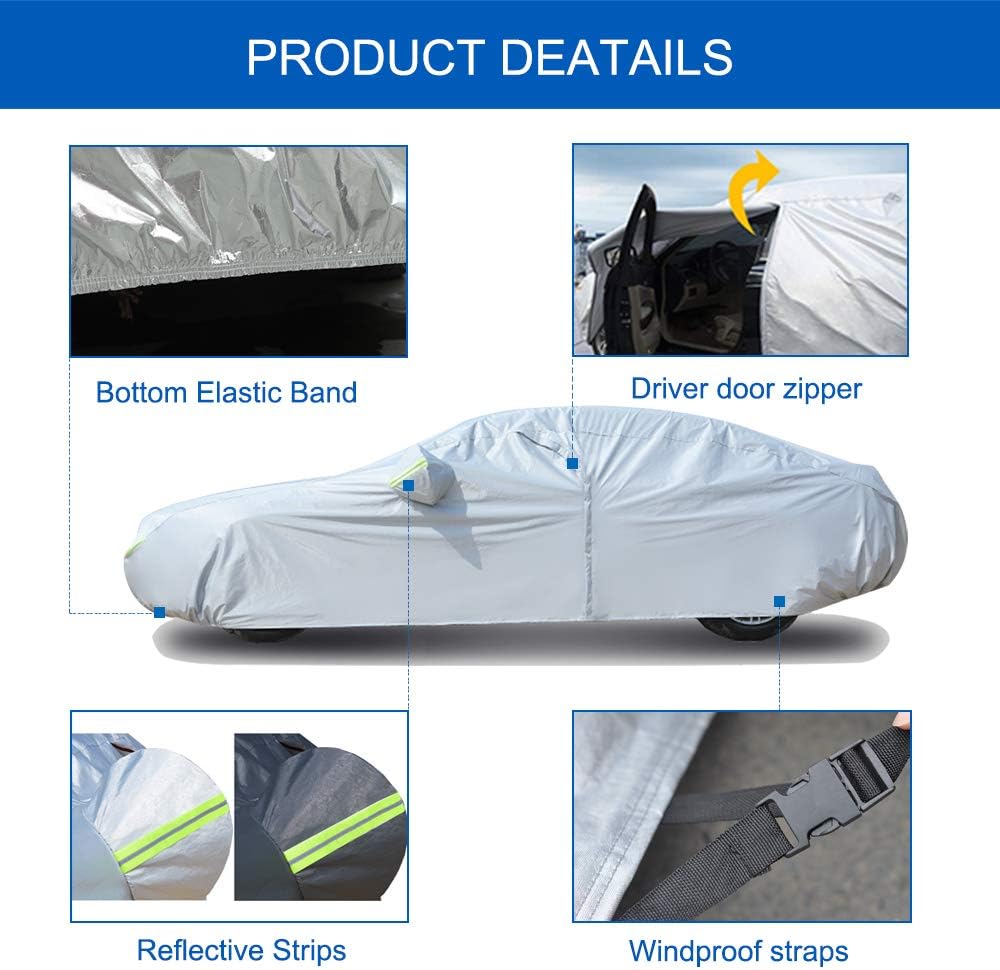 KouKou Oxford SUV Car Cover Custom Fit Audi q7 2005-2025, Waterproof All Weather with Zipper Door, Sun Rain Dust Snow Protection. (Ships from US Warehouse, Arrive Within 3-7 Days)