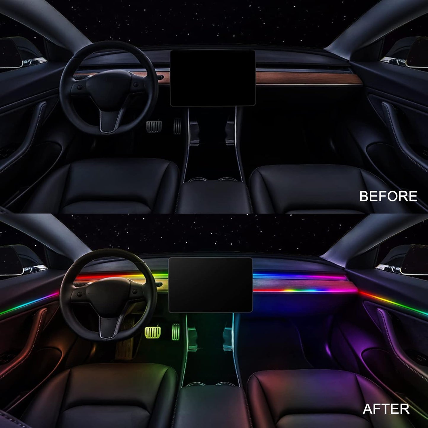 Dreamcolor Acrylic Interior Car LED Strip Light 43-inch, which fit for dreamcolor Main Controller Module and Sub-Controller Module kit (not Including) of The LED LAMP APP