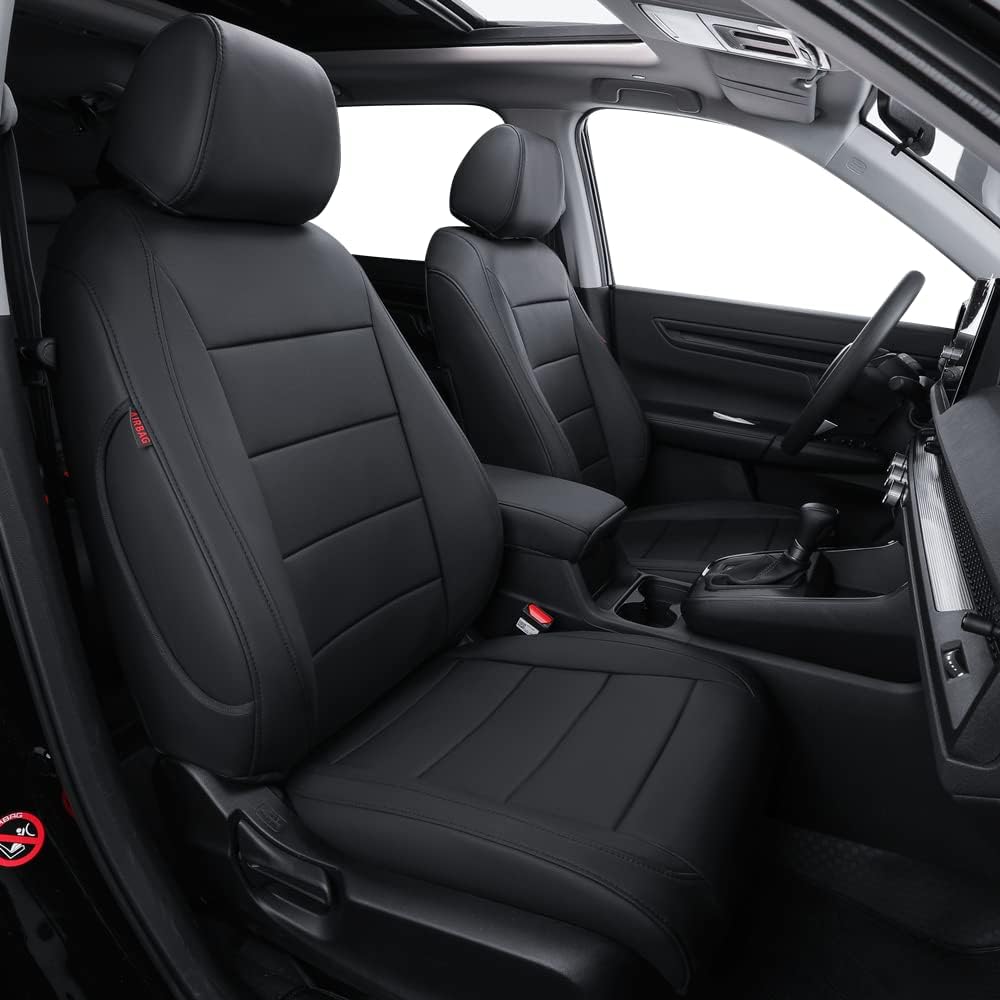 coverdream Custom Seat Covers Compatible with Select Honda CRV 2012 2013 2014 Models - Leatherette (Black,Full Set)