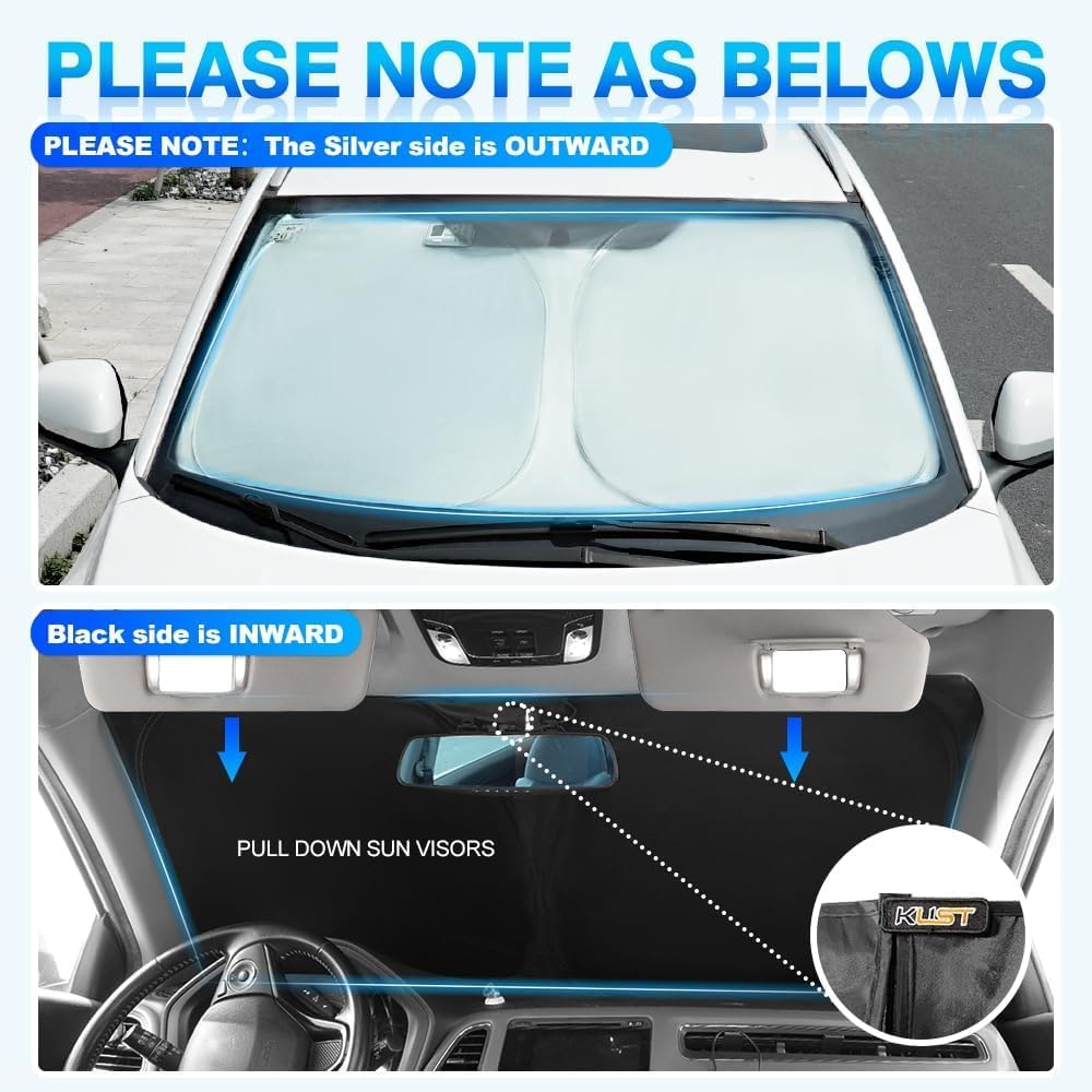 KUST Windshield Sun Shade for 2021-2025 2026 Acura TLX Sedan Accessories Sunshade Window Sun Visor Protector Foldable Blocks UV Rays Keep Your Car Cooler