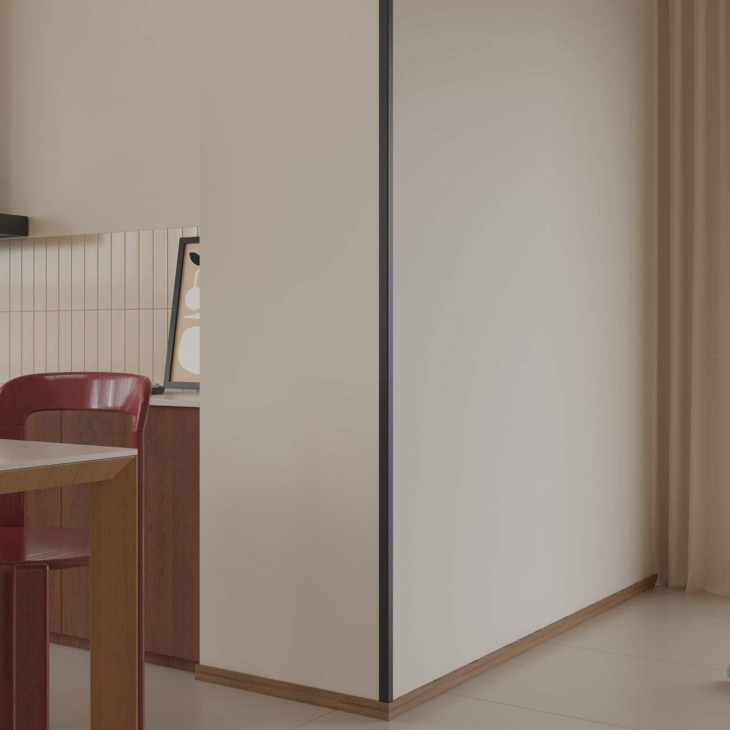 Wall Corner Protector 6PCS 45" Corner Molding Trim Black Wood Grain Corner Trim Decorative Strips for Door and Window Frames Mirror Edges Ceramic Tiles, and Wooden Wall Edges.