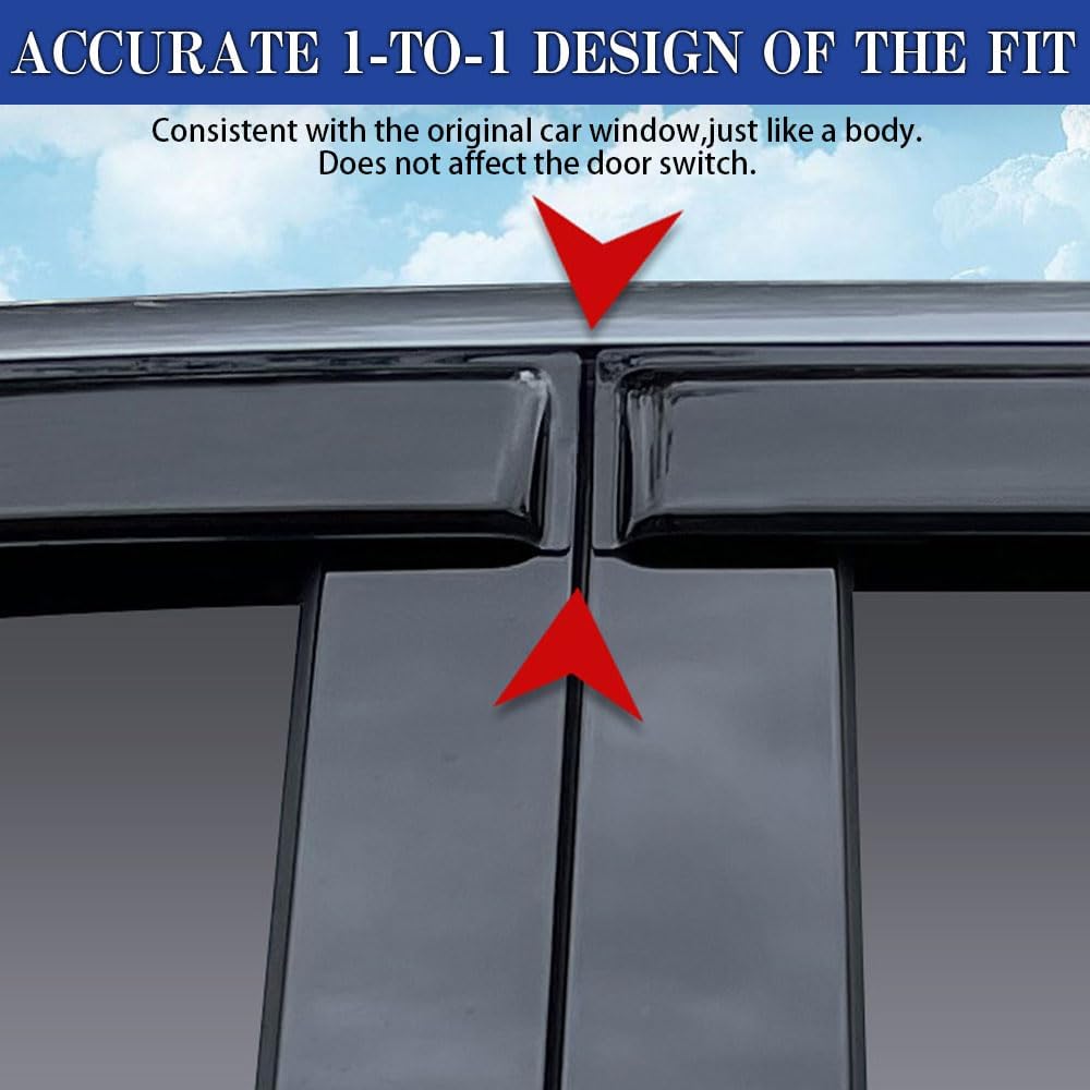 Rain Guards for Buick Encore 2013-2022/Chevrolet (Chevy) Trax 2014-2022, Tape-on Side Window Deflectors for Buick Encore, Window Visors for Chevrolet Trax, Car Accessories, 4 pcs