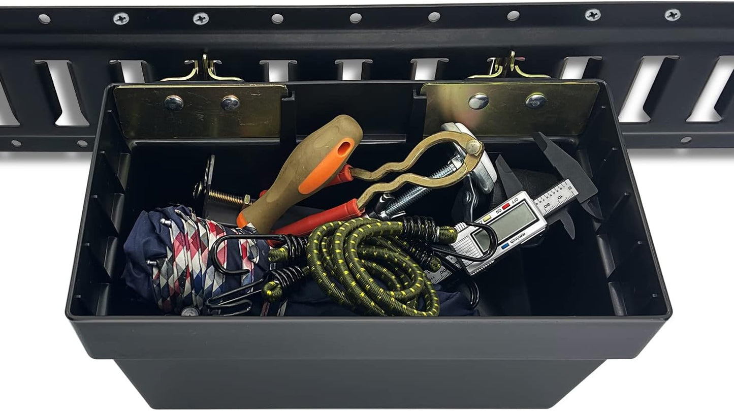 1 Pack Heavy Duty E-Track Basket for E-Track Systems, Trailer E Track Organizing Storage Pail,Organization Bin for Trucks, E-Track Storage Bin - E Track Accessories