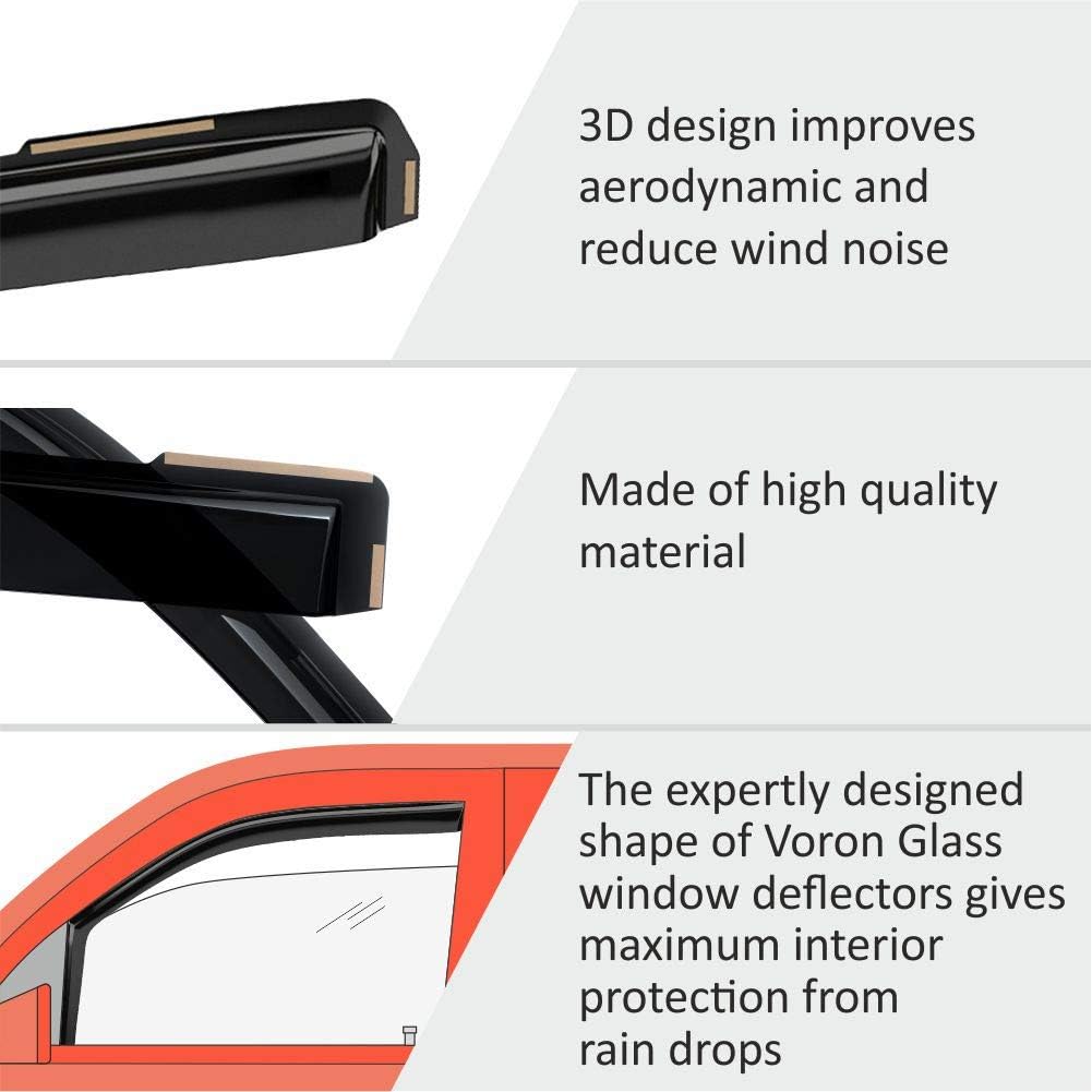 Voron Glass in-Channel Extra Durable Rain Guards for Ford Bronco Sport 2021-2025, Window Deflectors, Vent Window Visors, 4 Pieces - 200488
