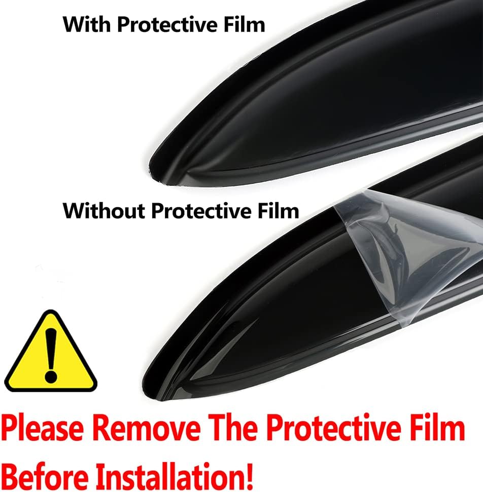 94079 Side Window Visors Wind Vent Deflector,4pcs Outside Mount Tape-On Nice Sun Rain Guards Set fit for 2009-2019 Ford Flex,Dark Smoke Window Shade