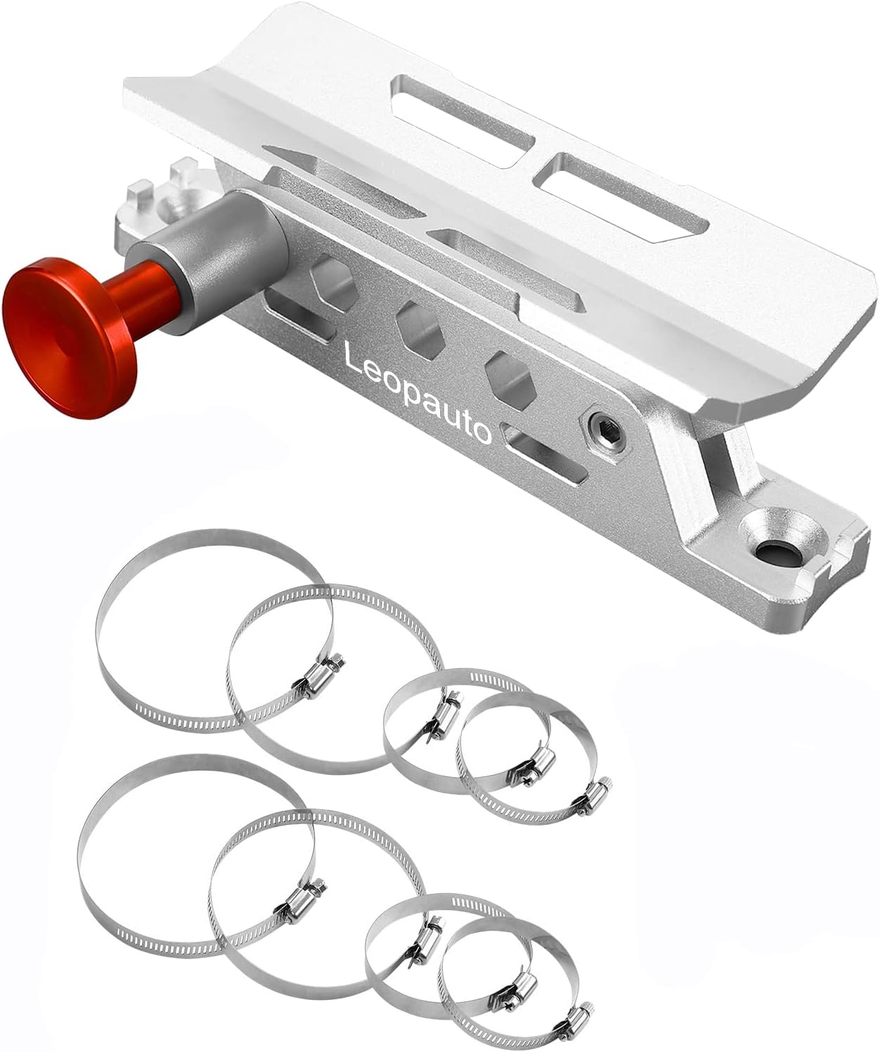 Vehicle Fire Extinguisher Mount Bracket, Aluminum Adjustable Quick Release Roll Bar Fire Extinguisher Bottle Mount with 8 Clamps, Compatible with Jeep Wrangler JK TJ Rubicon UTV, Silver