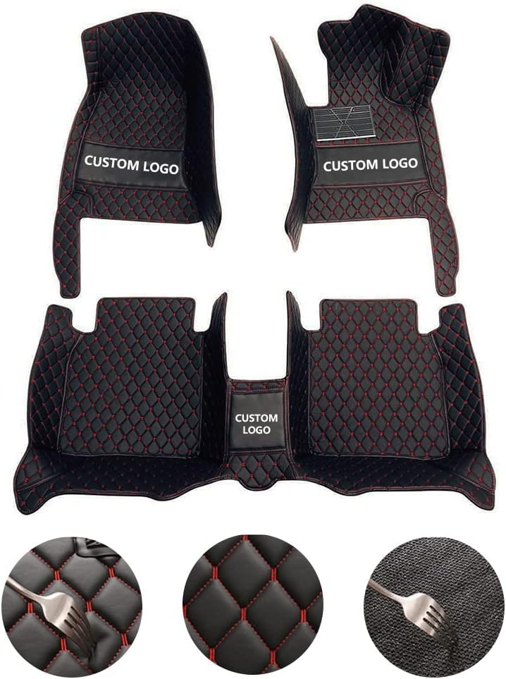 Custom All-Weather Protection Leather Car Floor Mats for Cars Sedan SUV Sports Car Waterproof Floor Mat (3D Brown)