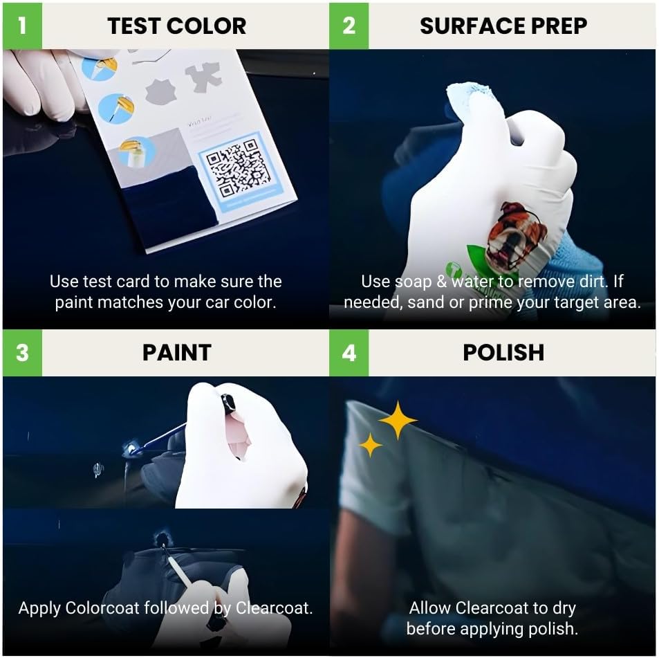 TouchUpDirect 8W7 Dark Blue Metallic Compatible with Toyota Exact Match Touch Up Paint Brush - Platinum Kit