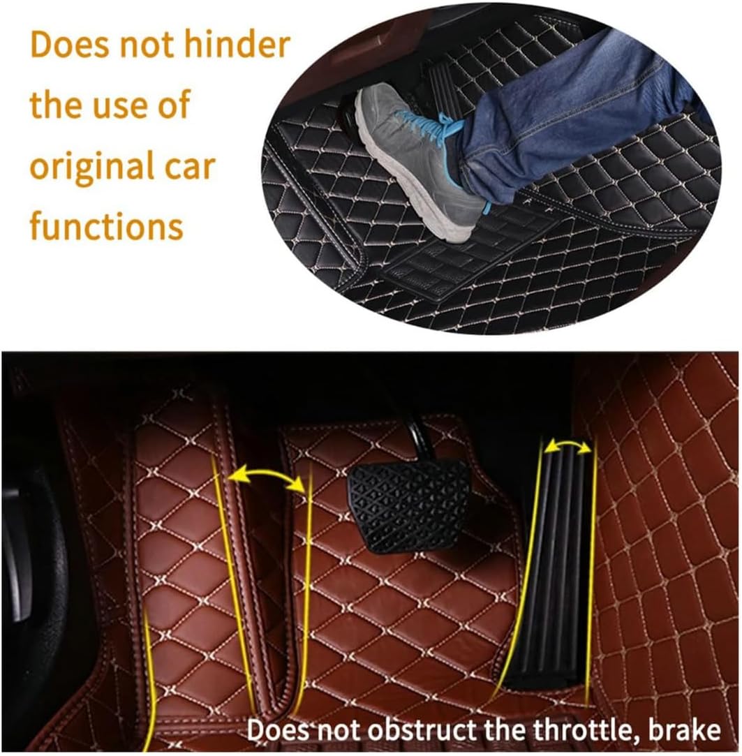 Custom Personalized Floor Mats for Cars，Luxury Full Coverage All Car Floor Mats，Anti-Slip Leather Car Mat Set ，Custom Floor Mats for 99% of Cars, Trucks & SUVs. (Green and Black)