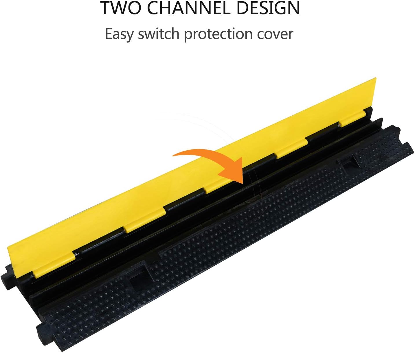 3 Pack Rubber Cable Ramp Hose Cable Protector Ramp 2 Channel 22000Lbs Load Capacity Traffic Speed Bump Wires Power Lines Extension Cord Cover for Indoor Outdoor
