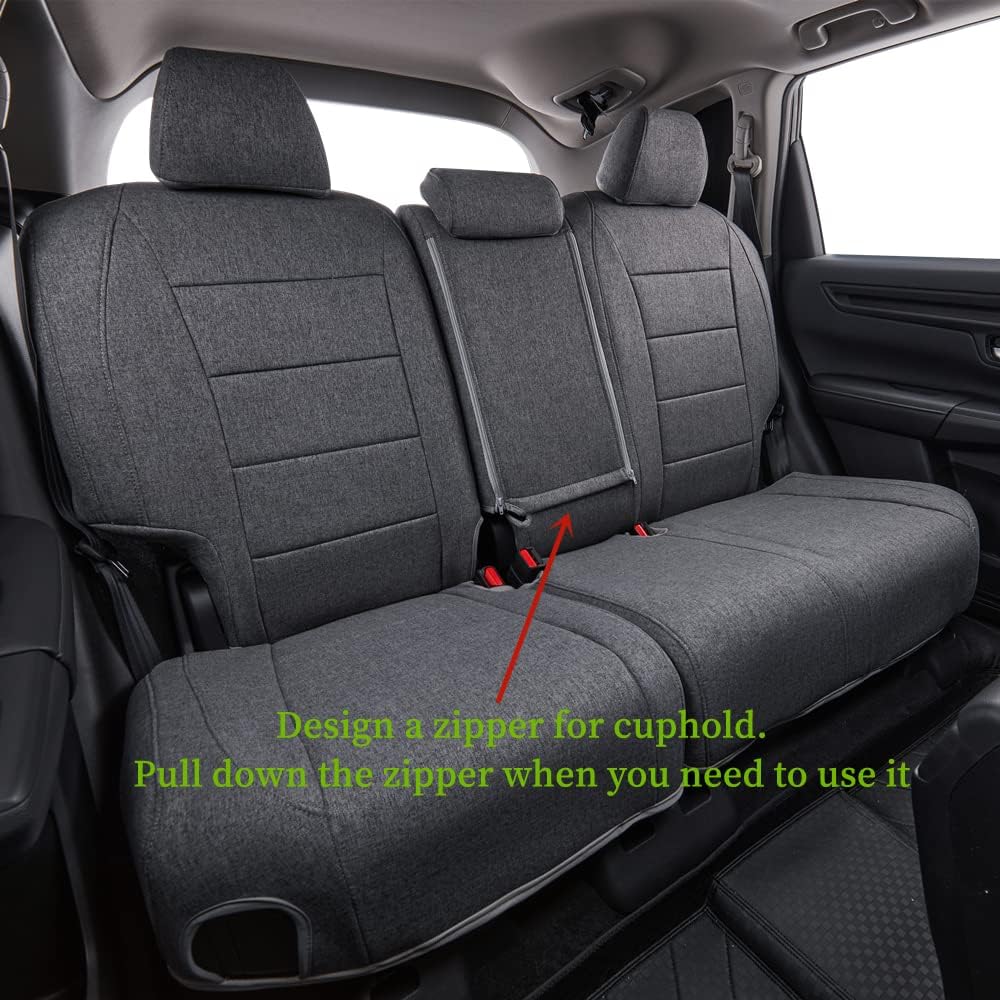 coverdream CRV Seat Covers Custom Fit for 2023 2024 2025 2026 Honda CR-V LX,EX,EX-L,Sport Series,Hybrid,Fully Covered,Airbag Compatible,UV Resistant Polyester Seat Protector(Full Set,Gray)