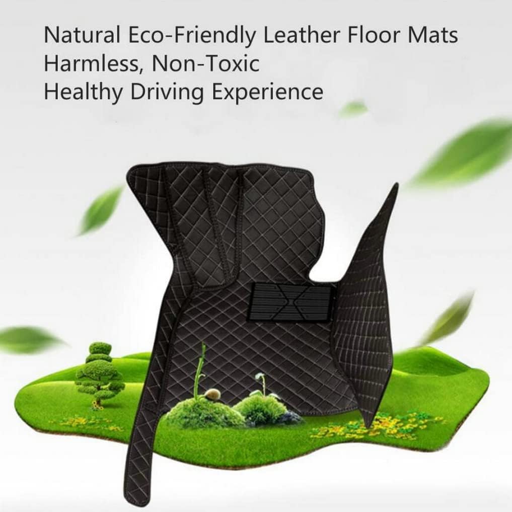 Custom All-Weather Protection Leather Car Floor Mats for Cars Sedan SUV Sports Car Waterproof Floor Mat (Black White)