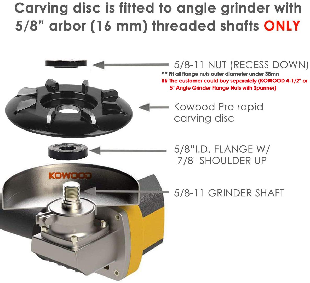 Wood Turbo Carving Disc (Curve) in 8 Teeth by KOWOOD