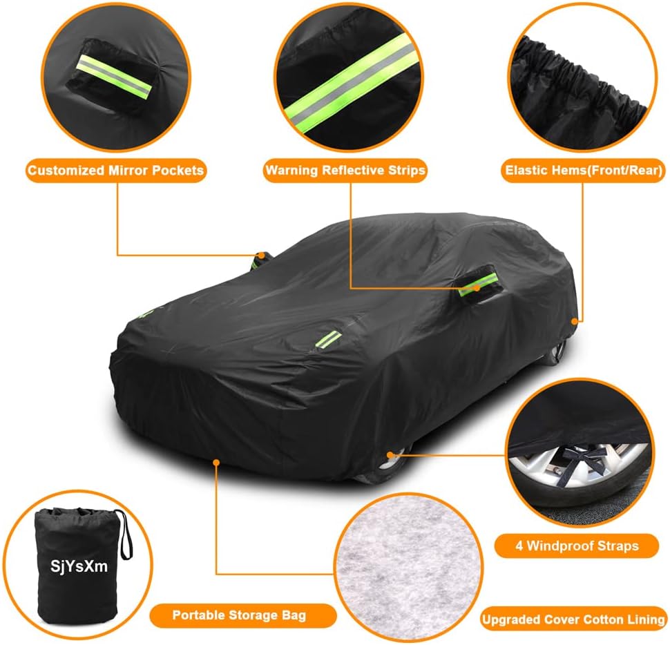 Custom Waterproof Car Cover Compatible with Toyota Camry 2026-2007/ Mirai 2014-2026/ Crown 2018-2026 Sedan, All-Weather Cover with Cotton Lining, All-Season Rain Sun Snow UV Covers for Outdoor