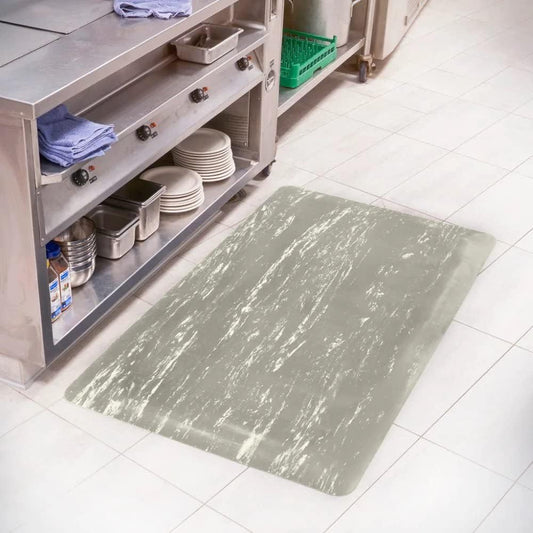 Consolidated Plastics Anti-Fatigue Marble Floor Mat, Commercial Grade Standing Support for Leg & Back Pain, Thick Heavy-Duty Rubber Made in USA (Gray, 3' x 5')