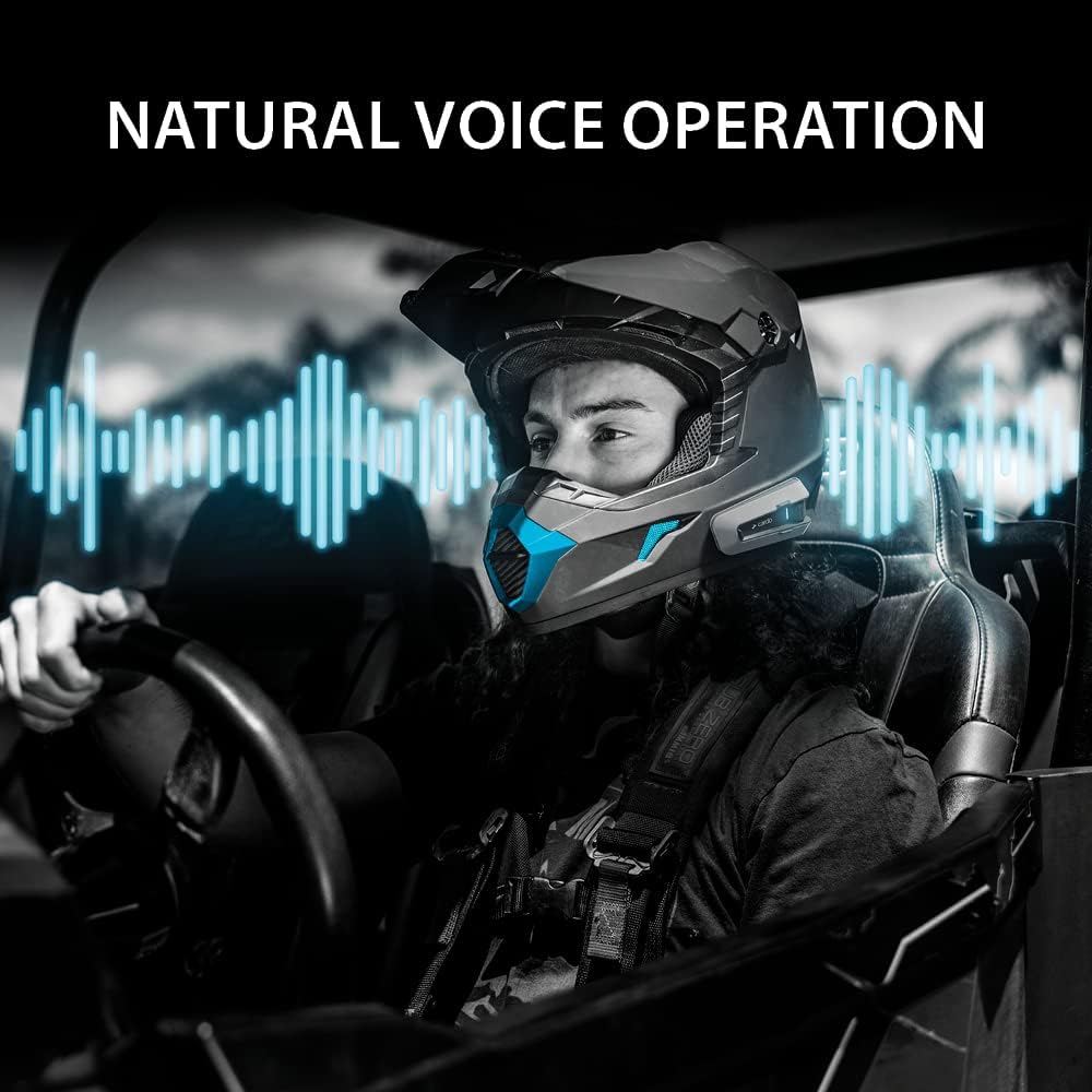 Cardo PACKTALK Edge Off-Road Vehicles ORV, Snowmobile, Side x Side, ATV Communication for Every Terrain - Duo Pack, Black