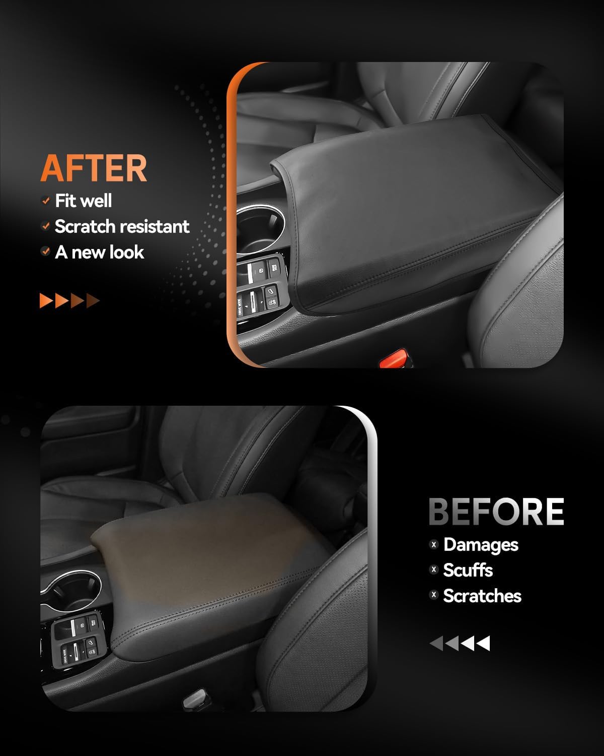 CDEFG for Honda Pilot/Ridgeline/Passport Center Console Cover Armrest Box Cover for Honda Pilot 2023 2024 2025, 2024 2025 2026 Ridgeline/Passport Accessories Arm Rest Protector