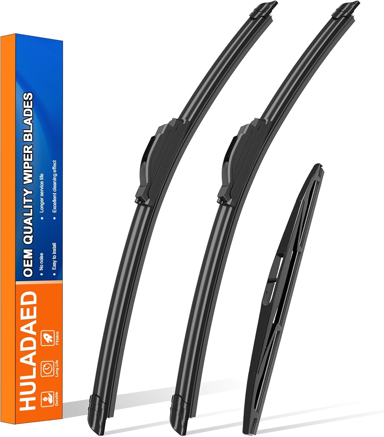 HULADAED® 26'' 16'' 12'' Windshield Wipers Replacement for Subaru Crosstrek 2013-2017 Impreza 2012-2016 Nissan Murano 2014-2009,Silicone Front Rear Wiper blades for MY Car-All Weather & Quiet(3 PACK)
